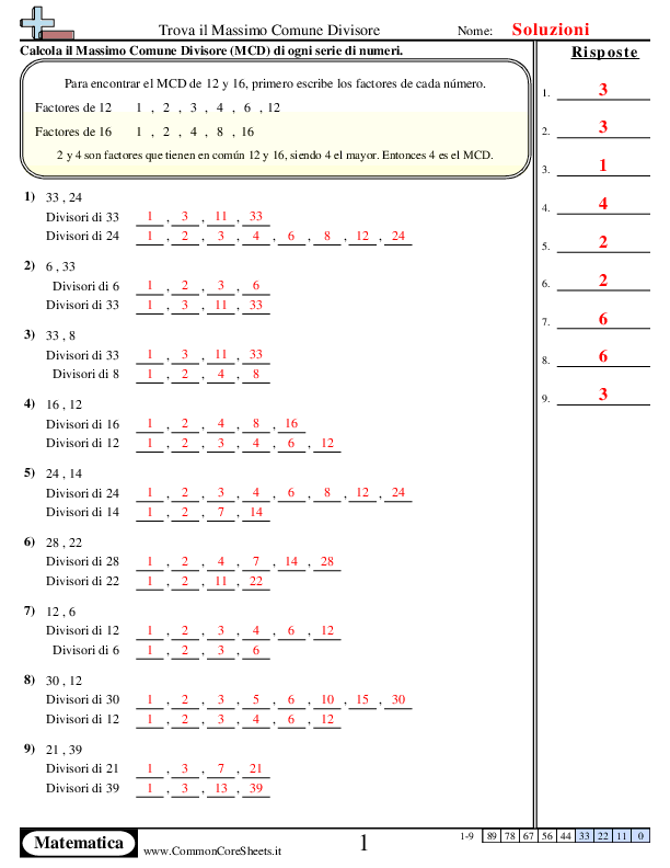 - calcola-i-massimo-comun-divisore-con-aiuto worksheet