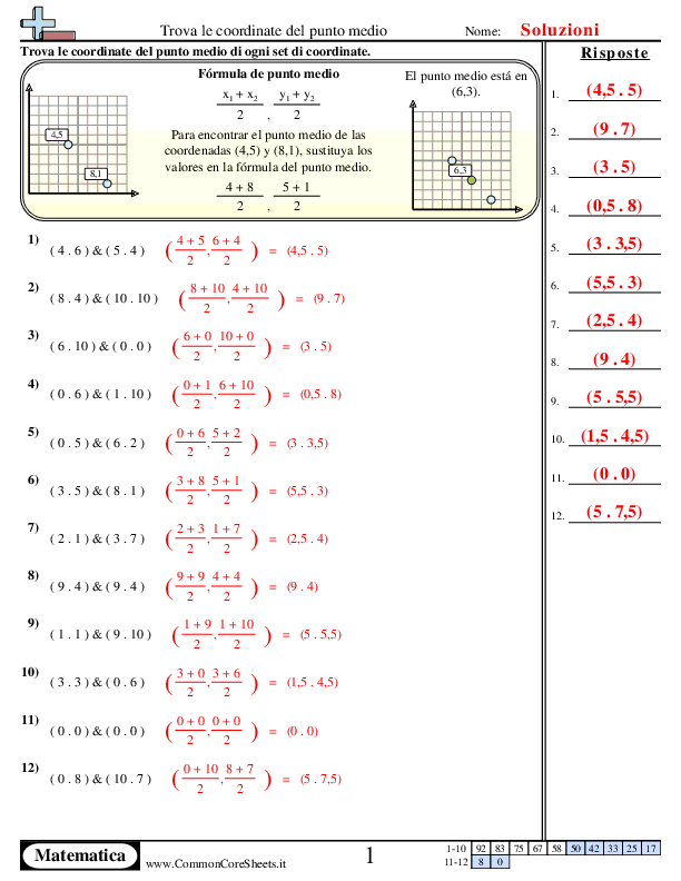 - calcola-il-punto-medio-partendo-dalle-coordinate worksheet - calcola-il-punto-medio-partendo-dalle-coordinate worksheet