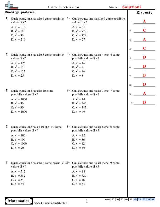  - 52 worksheet