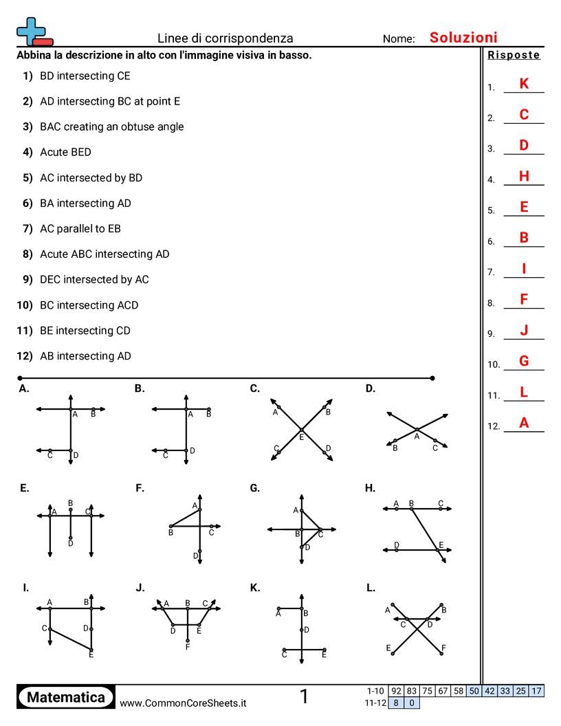 Esercizi sulle Linee - abbinare-le-linee worksheet
