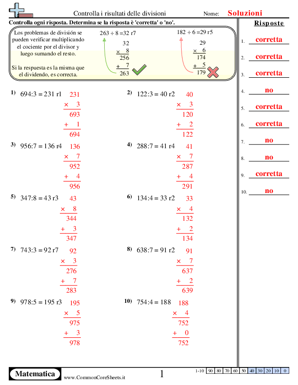  - controlla-il-risultato-delle-divisioni worksheet