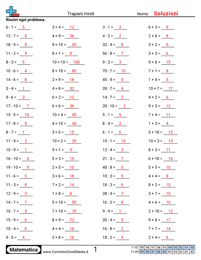 Esercizi misti worksheet preview