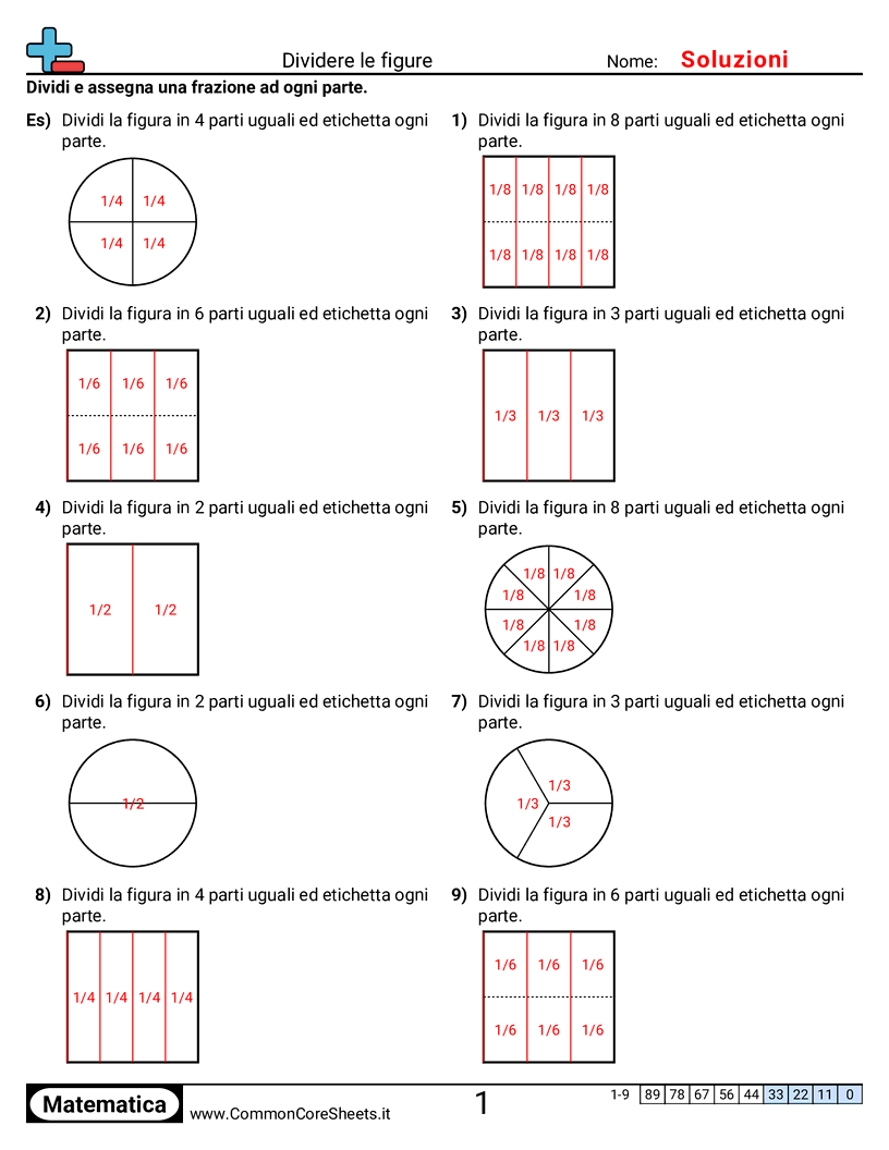 Suddividere forme worksheet preview