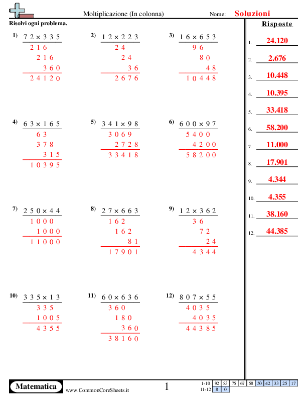  - moltiplicazione-stile-internazionale worksheet