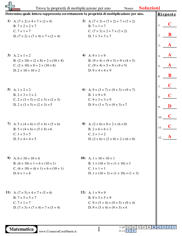  - identifica-la-proprieta-scelta-multipla worksheet