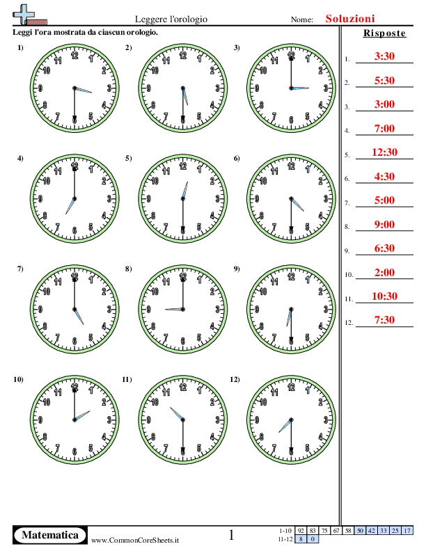  - half-hour-increments worksheet