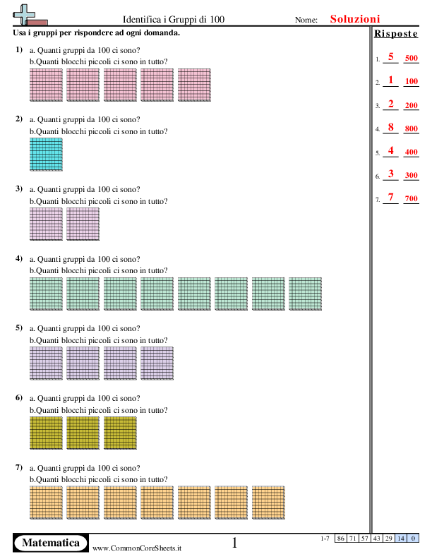  - identifica-i-gruppi-di-100 worksheet