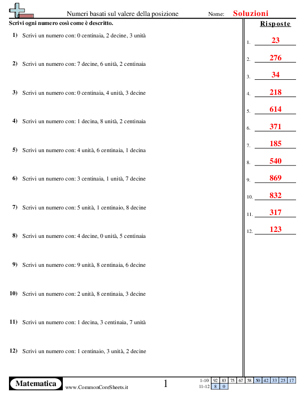  - capire-le-posizioni-3-cifre worksheet