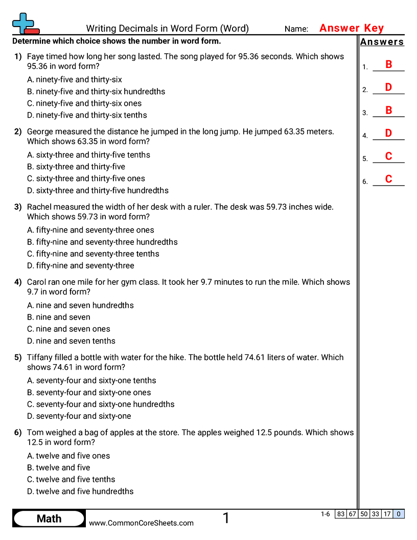 Related worksheet