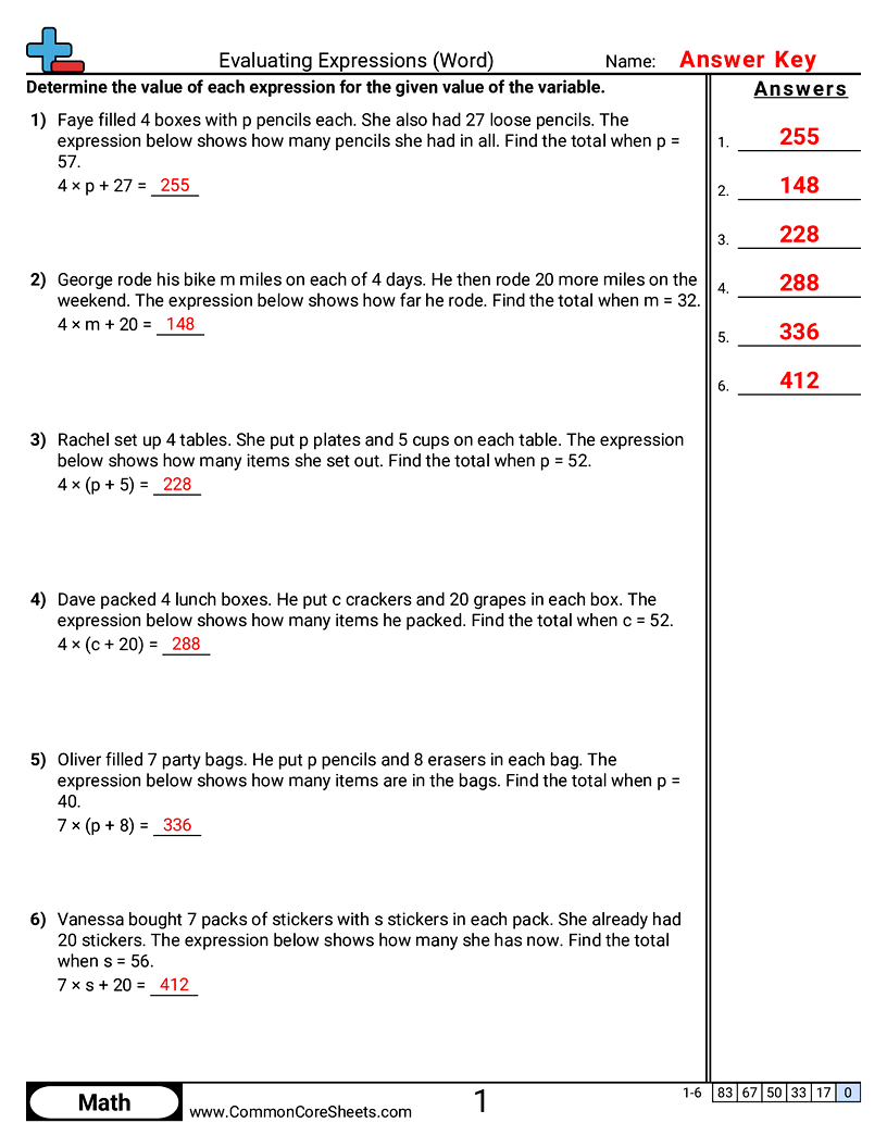 Related worksheet